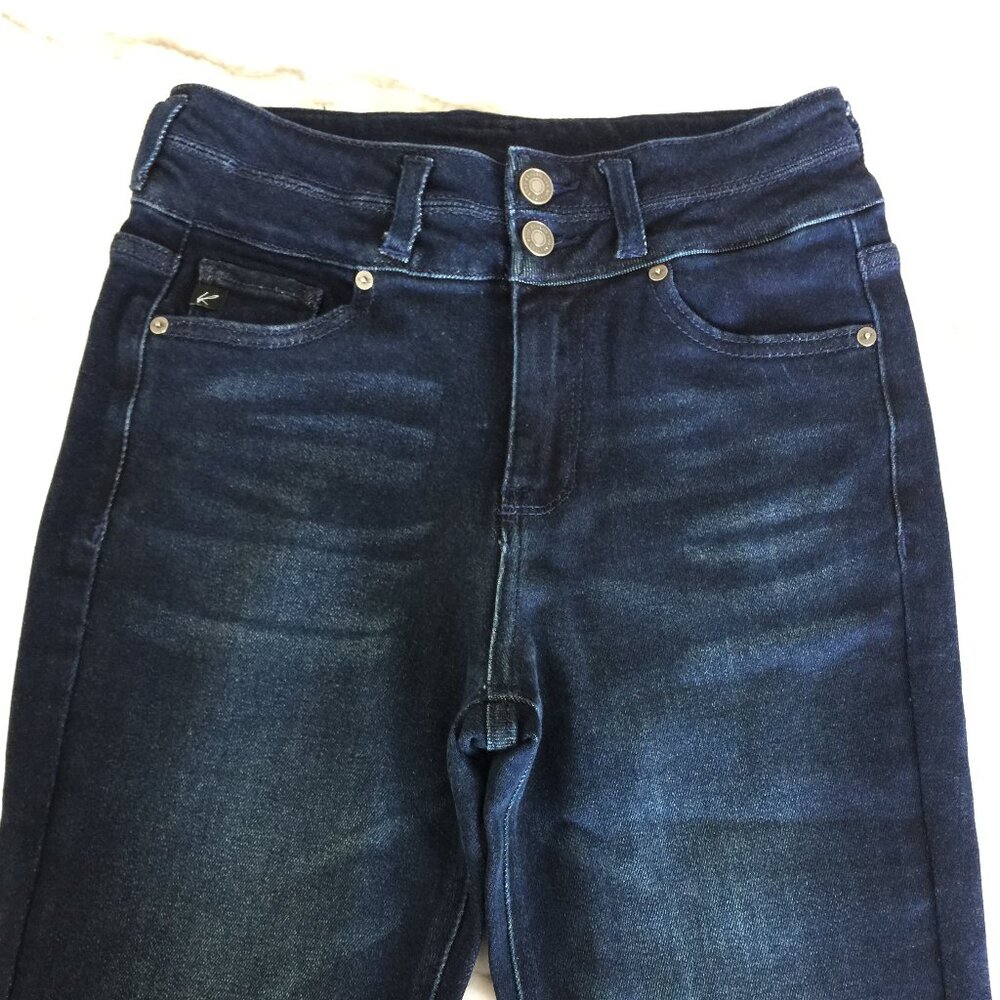 KanCan Dark Wash Bell Bottom Jeans with Double Button Closure (Cut# 40217)